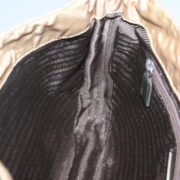 PRADA Chain Shoulder Bag Nylon Beige Auth th6074 - Picture 12 of 16